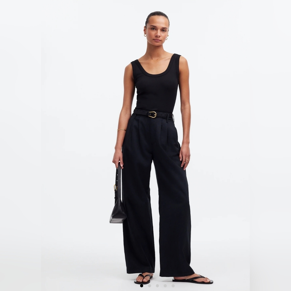 Madewell Harlow Wide-Leg Pant True Black Size 10 Tall NWT